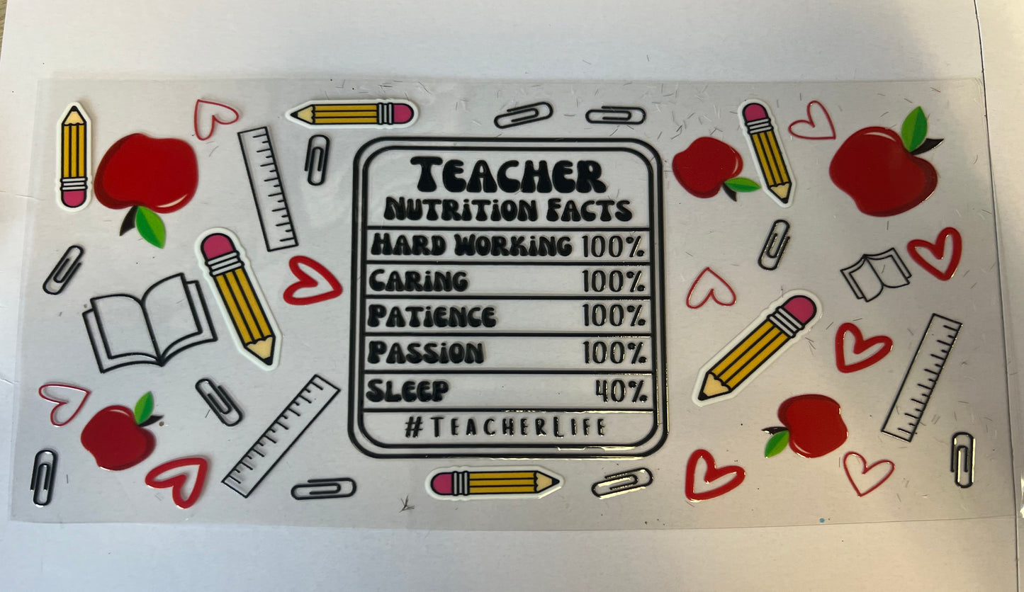 Teacher Nutrition Facts