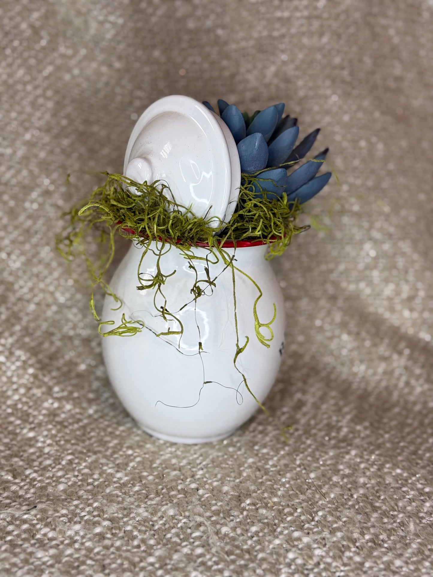 Mini Red Rooster Succulent Crock