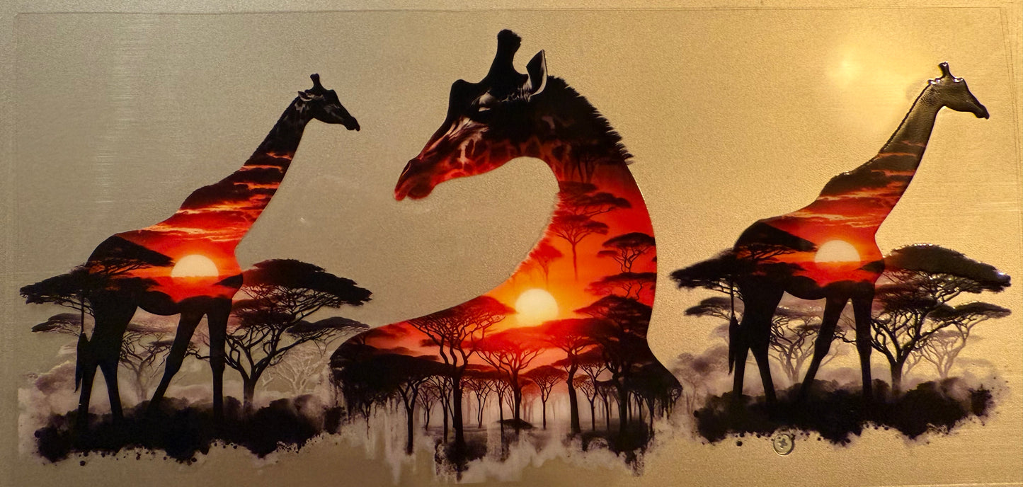 Giraffe sunset