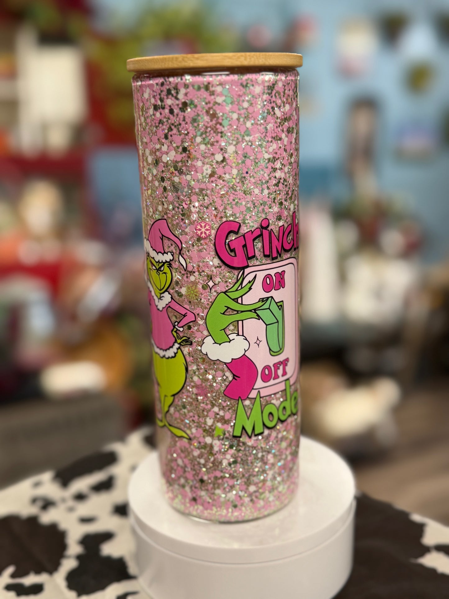 Grinch on off mode skinny tumbler