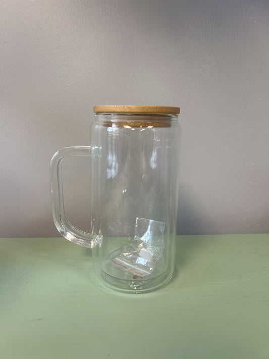 16oz Glass Snowglobe w/ Handle