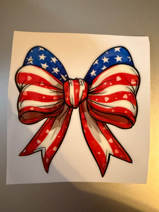 Red white blue bow