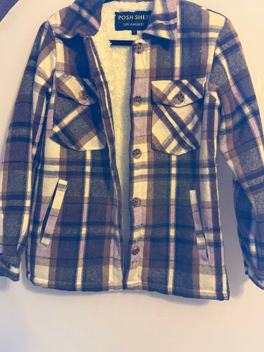 Purple Sherpa lined Shacket