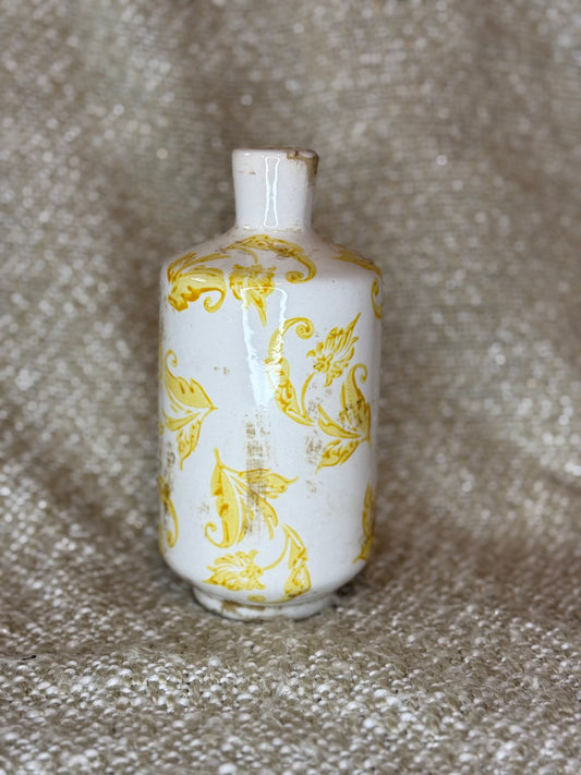 Yellow Vine Distressed Mini Vase
