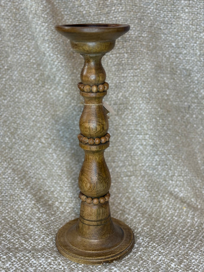 Antique-Style Wood Candlestick