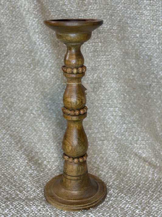 Antique-Style Wood Candlestick