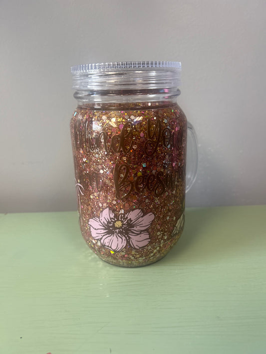 Buzzin' & Blossomin' Glitter Sipper