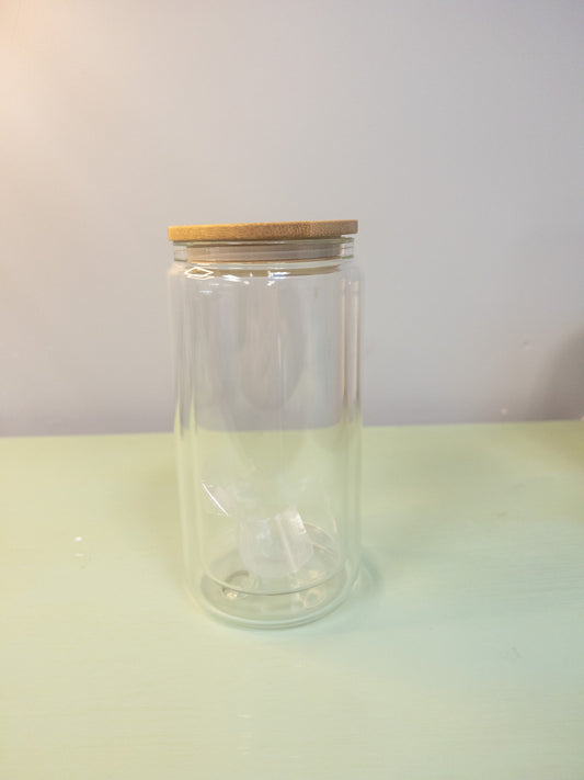 16oz Glass Snowglobe Tumbler