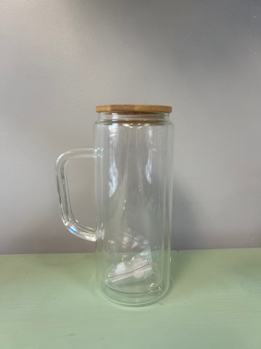 20oz Glass Snowglobe w/ Handle