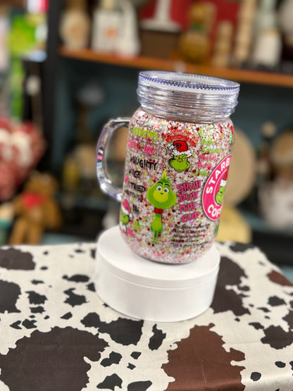 Grinch Mason jar